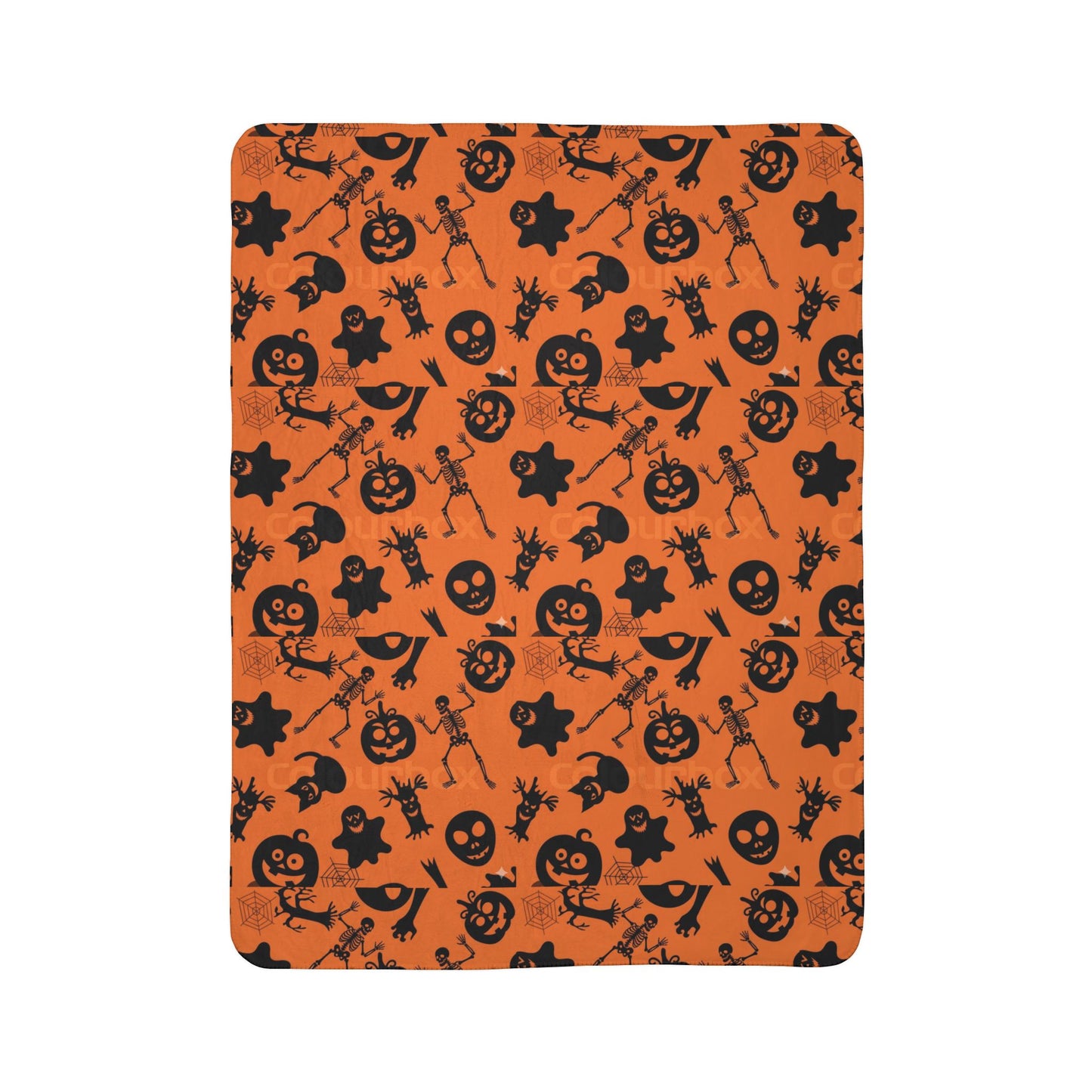 Halloween Fleece Sherpa Blanket, Cozy Fall Decor, Spooky Season Gift, Trick or Treat Blanket, Halloween Party Essential