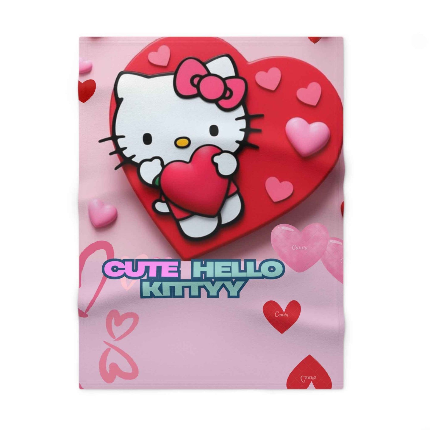 Baby Blanket Hello Kitty Valentine Hearts - Hello Kittyy Blanket Store