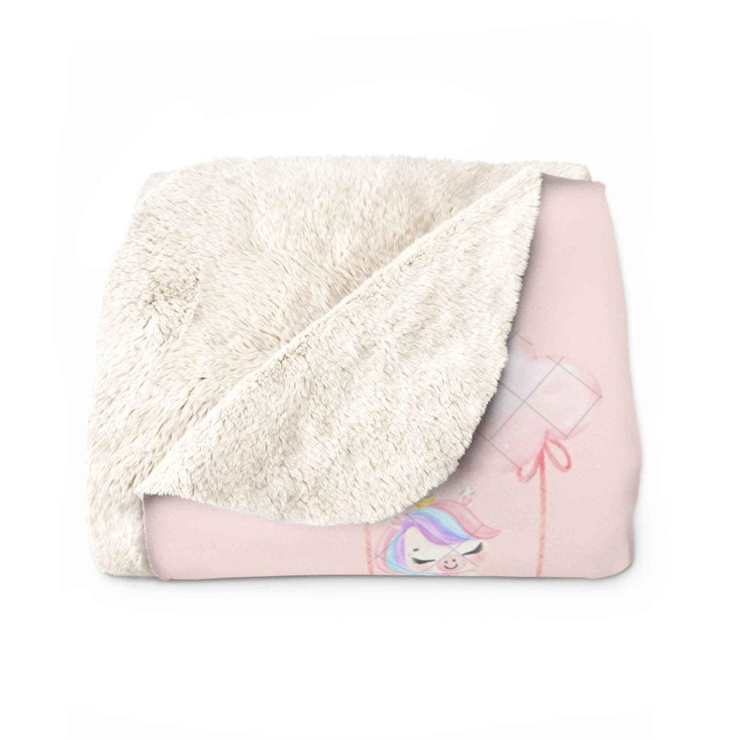 Sherpa Fleece Blanket - Unicorn Baby Girl in the Sky Light Pink - Hello Kittyy Blanket Store