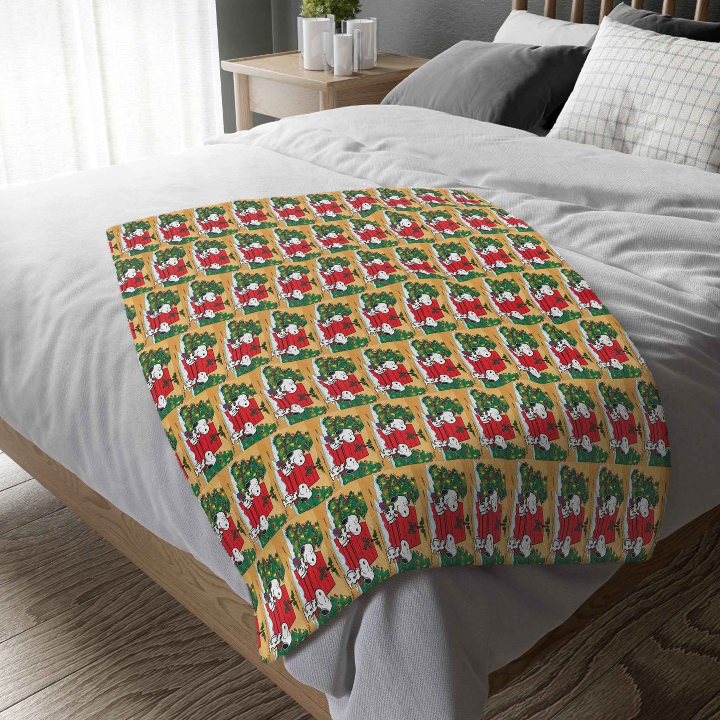 Blanket - Snoopy Christmas Theme Velveteen Microfiber (Two-Sided Print) snoopy blanket - Hello Kittyy Blanket Store