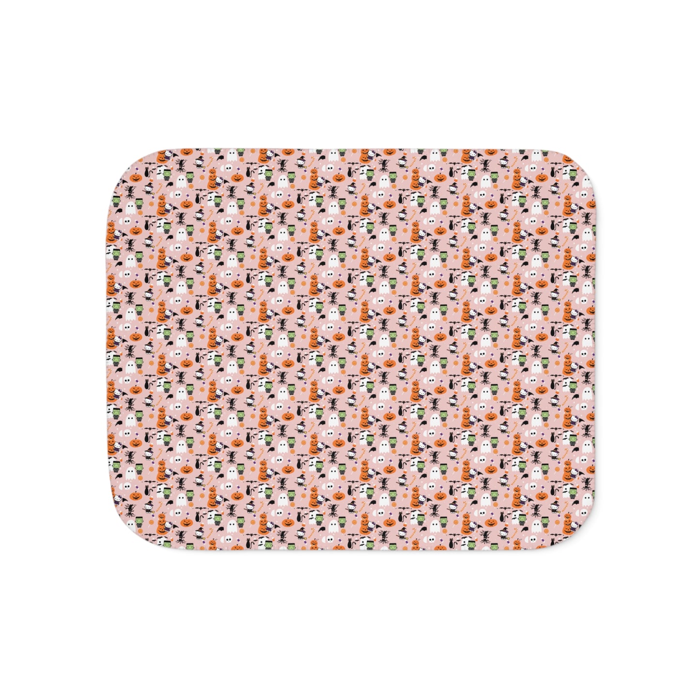 Sherpa Blanket - Soft Frankenstein Hello Kitty Light Pink Sherpa
