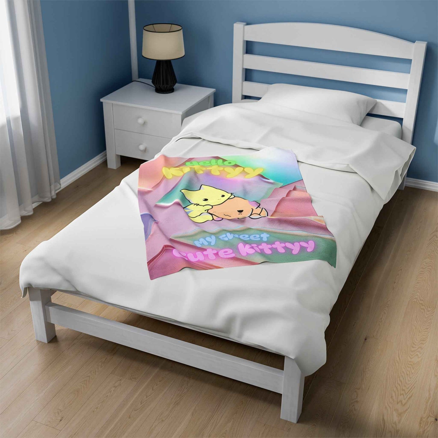 Velveteen Plush Blanket - Hello Kitty Design - Hello Kittyy Blanket Store
