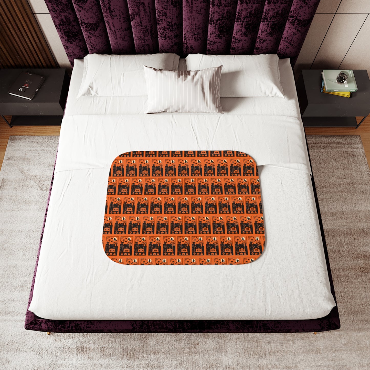 Sherpa Blanket - Black Hello Kitty Orange Blanket