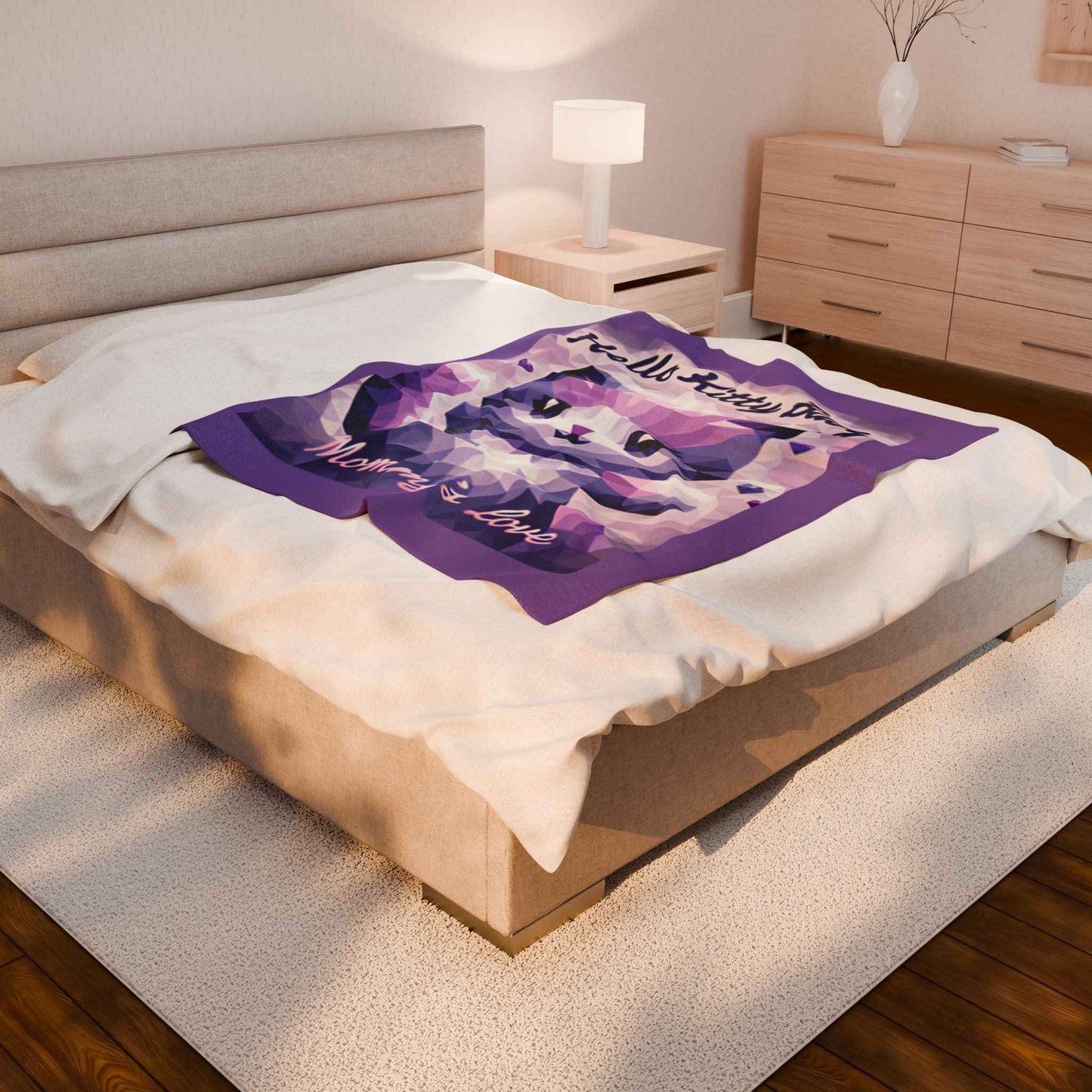 Plush Blanket - Hell9 Kitty Purple Velveteen - Hello Kittyy Blanket Store