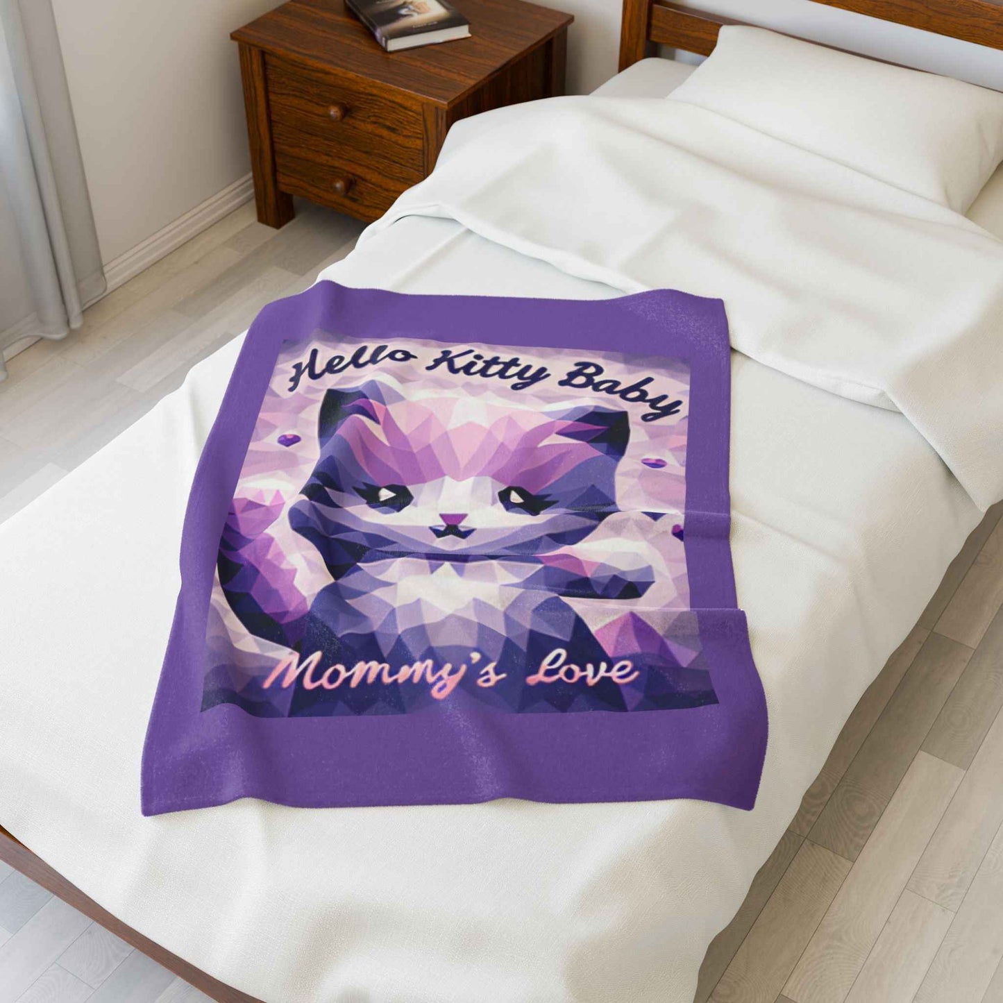 Plush Blanket - Hell9 Kitty Purple Velveteen - Hello Kittyy Blanket Store