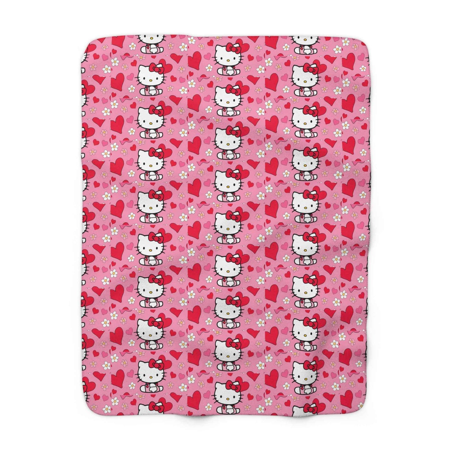 Sherpa Blanket Hello Kitty Pink Valentine's Day Theme - Hello Kittyy Blanket Store