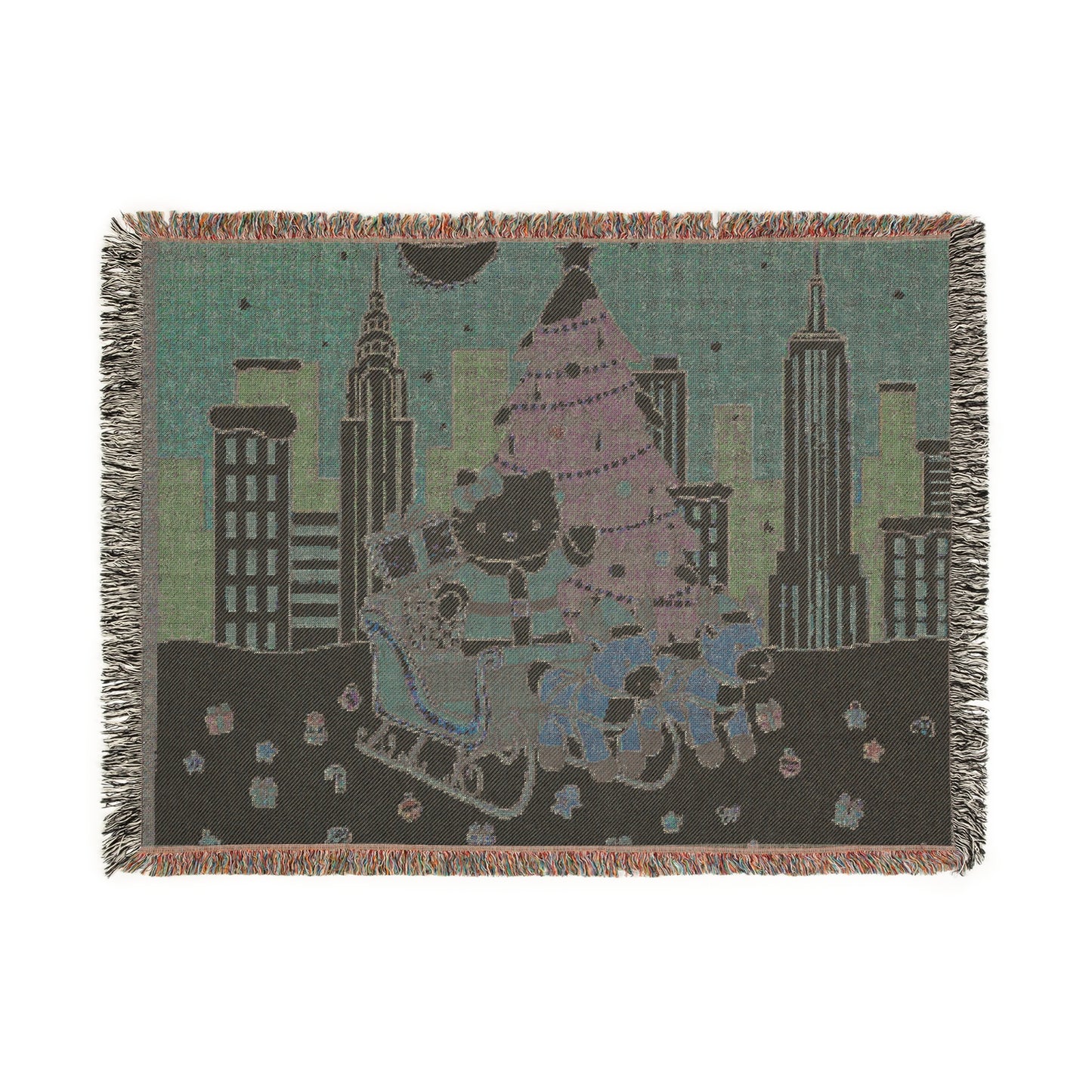 Hello Kitty Christmas Pink Woven Blanket — Festive Fandom Throw