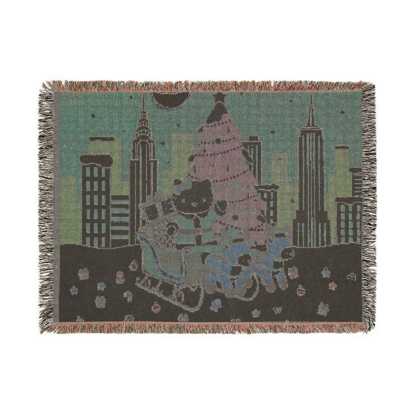 Hello Kitty Christmas Pink Woven Blanket — Festive Fandom Throw