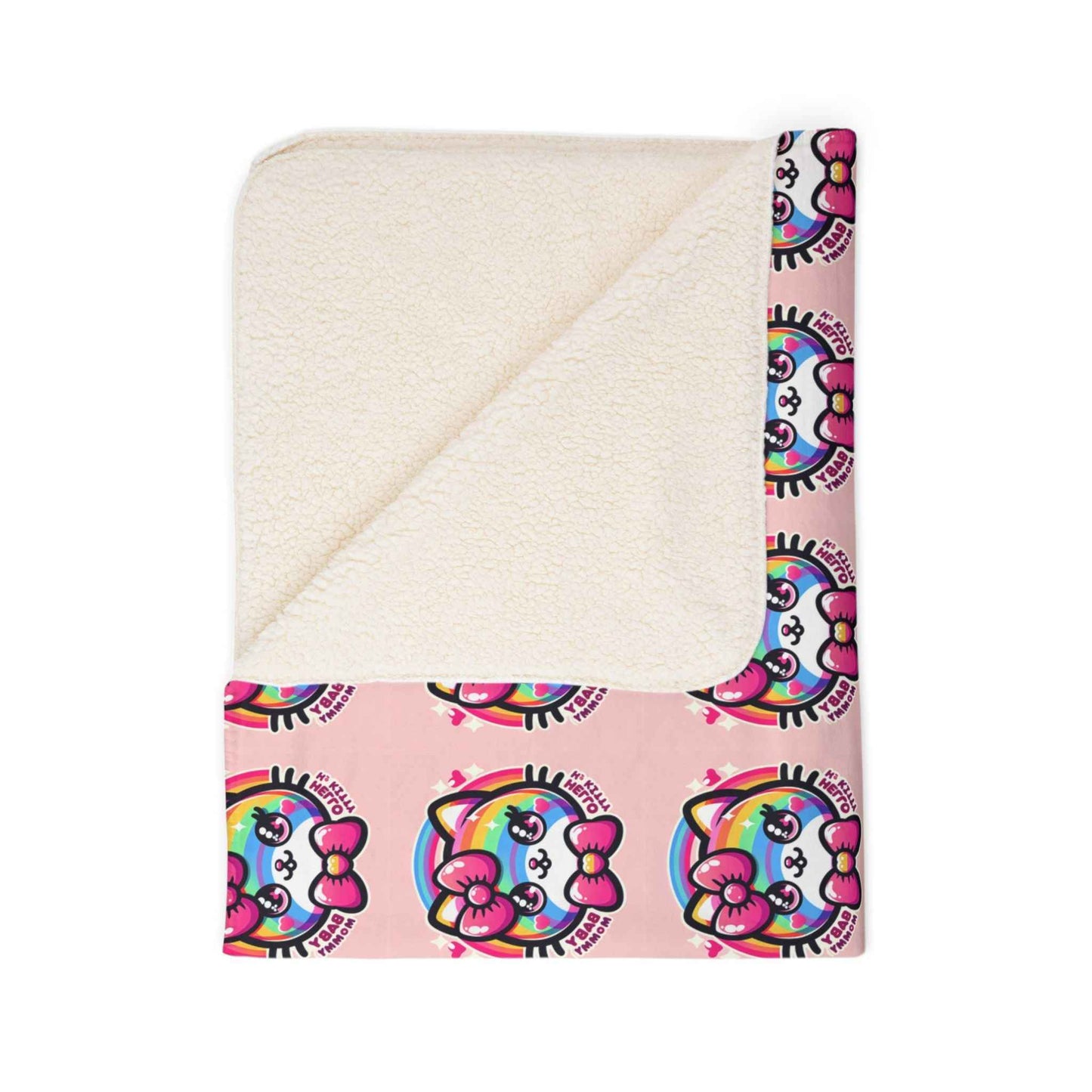 Sherpa Blanket - Hello Kitty Pink Design - Hello Kittyy Blanket Store