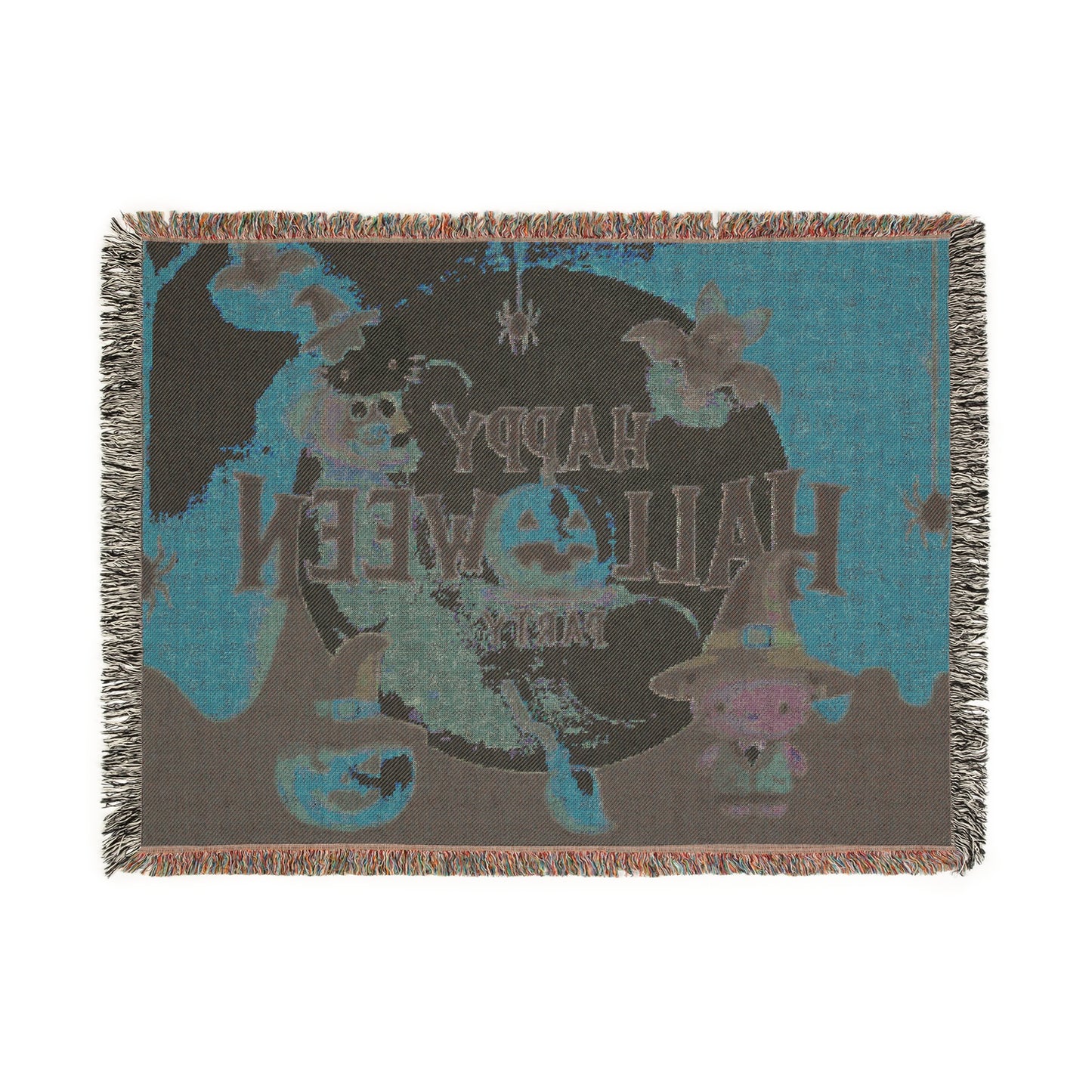 Woven Blanket - Happy Halloween Party Frankenstein Design
