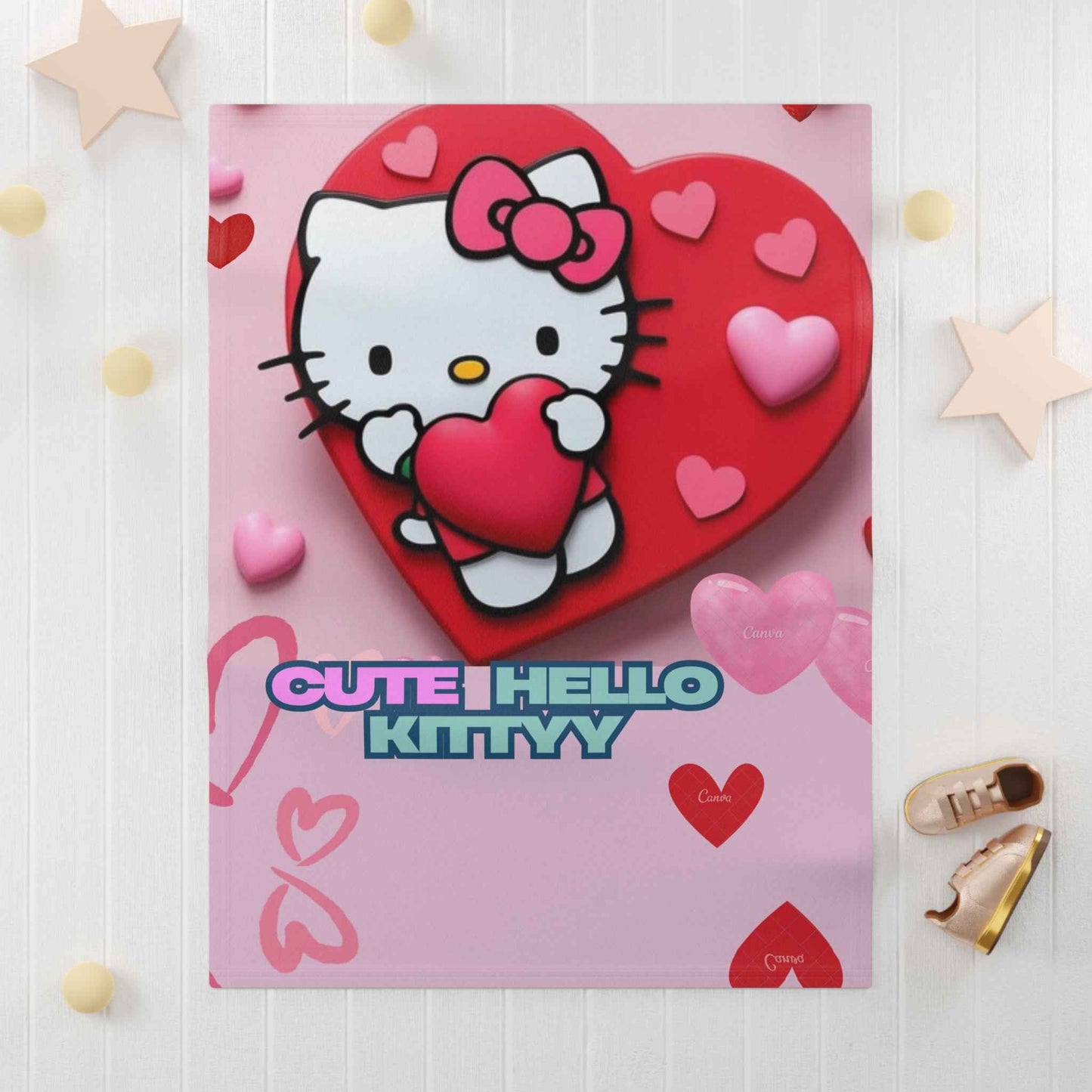 Baby Blanket Hello Kitty Valentine Hearts - Hello Kittyy Blanket Store
