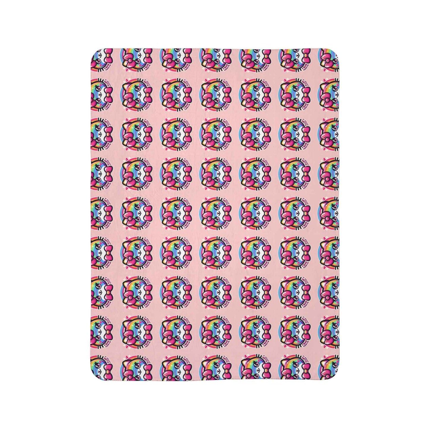 Sherpa Blanket - Hello Kitty Pink Design - Hello Kittyy Blanket Store