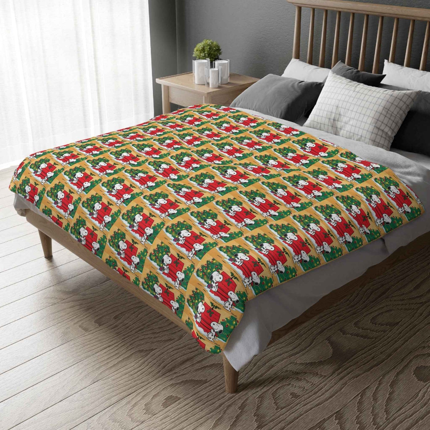 Blanket - Snoopy Christmas Theme Velveteen Microfiber (Two-Sided Print) snoopy blanket - Hello Kittyy Blanket Store