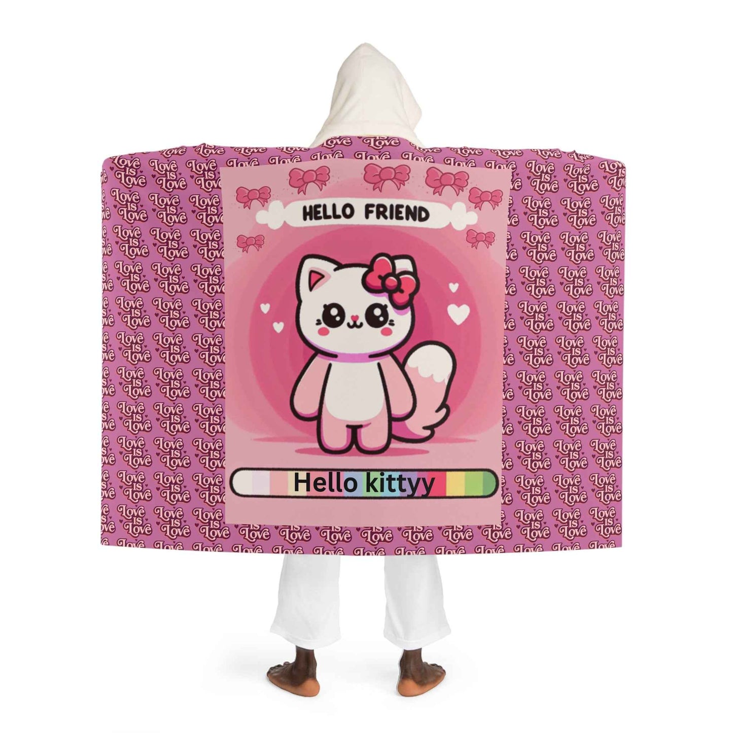 Hooded Sherpa Fleece Blanket hello kittyy - Hello Kittyy Blanket Store