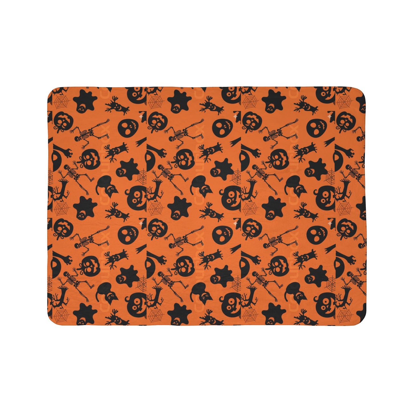 Halloween Fleece Sherpa Blanket, Cozy Fall Decor, Spooky Season Gift, Trick or Treat Blanket, Halloween Party Essential