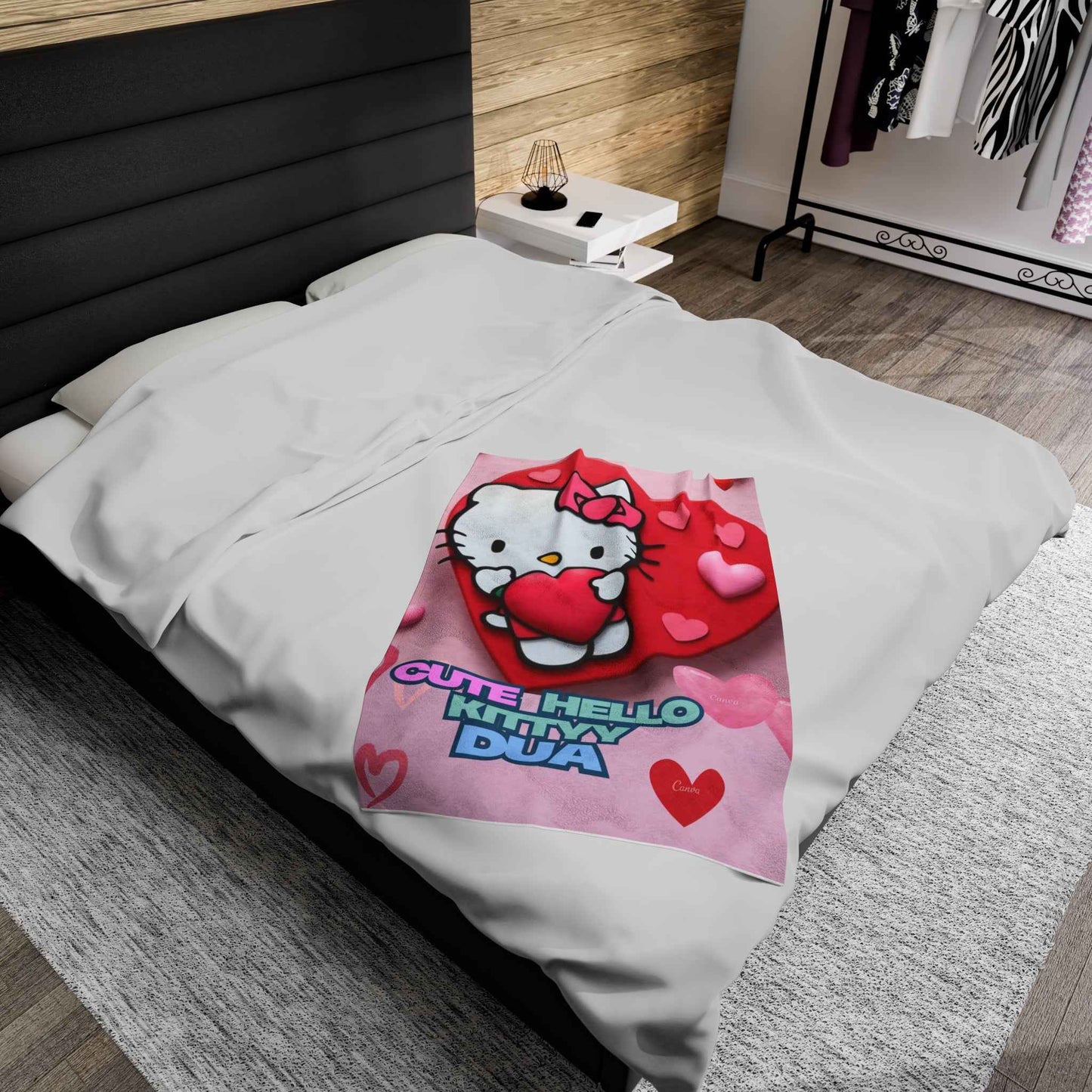 Personalized Plush Blanket - Hello Kitty Pink Dua - Hello Kittyy Blanket Store