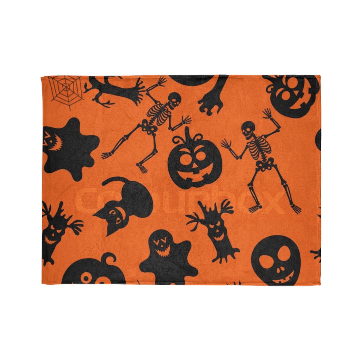 Halloween-Themed Soft Polyester Blanket, Cozy Blanket, Spooky skeleton Decor, Halloween Gift, Warm Throw Blanket, Festive Blanket