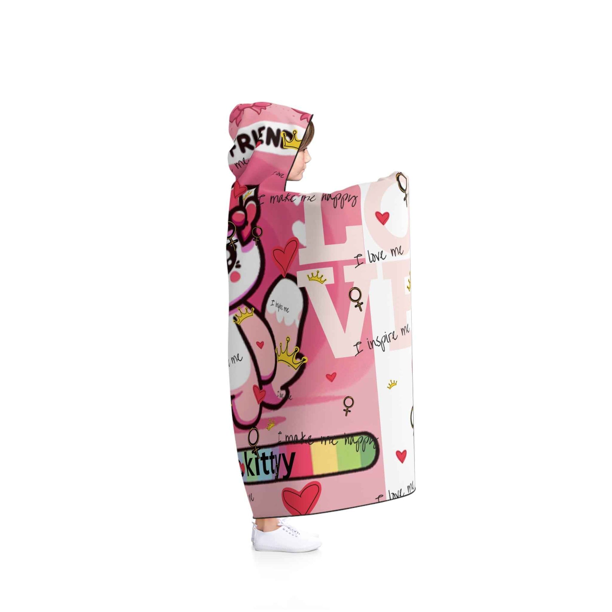 Hello kittyy sherpa Hooded Blanket