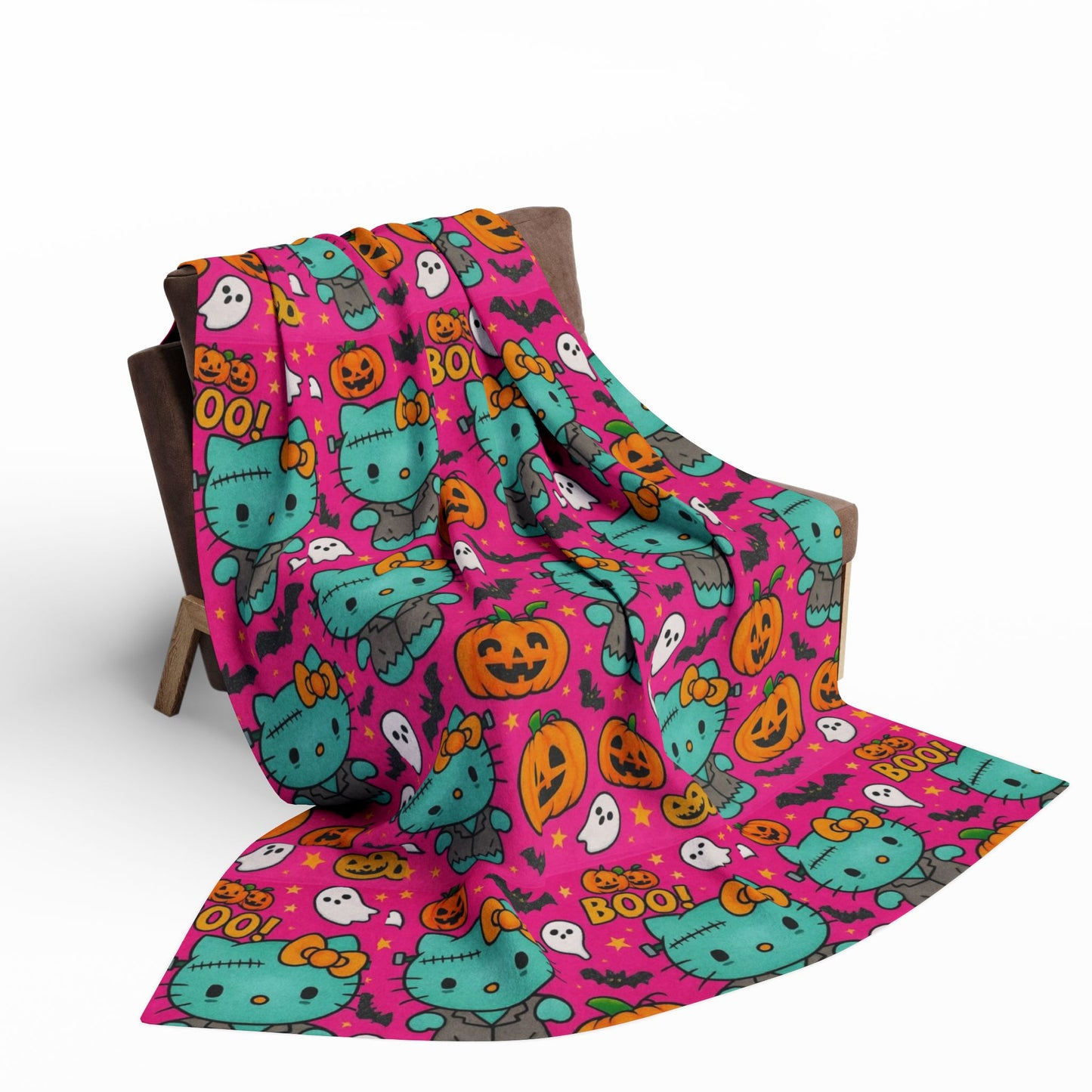 Arctische deken - Frankenstein Hello Kitty Halloween roze