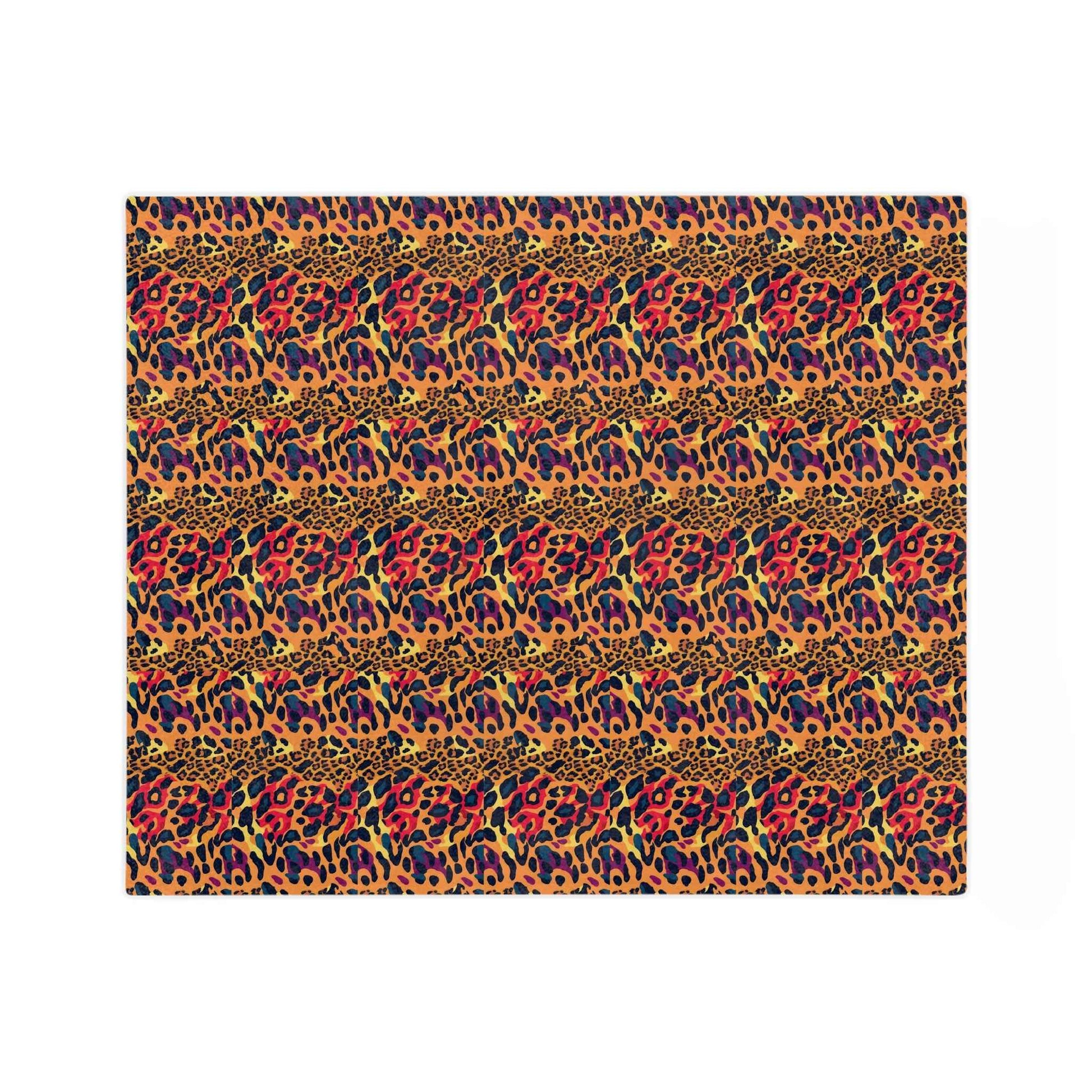 Vibrant Leopard Print Velveteen Microfiber Blanket - Soft & Cozy Decor for Home
