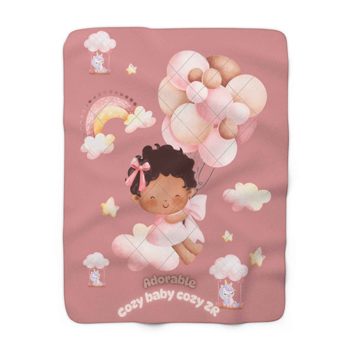 Sherpa Fleece Blanket - Adorable Baby Unicorn Pink Design - Hello Kittyy Blanket Store