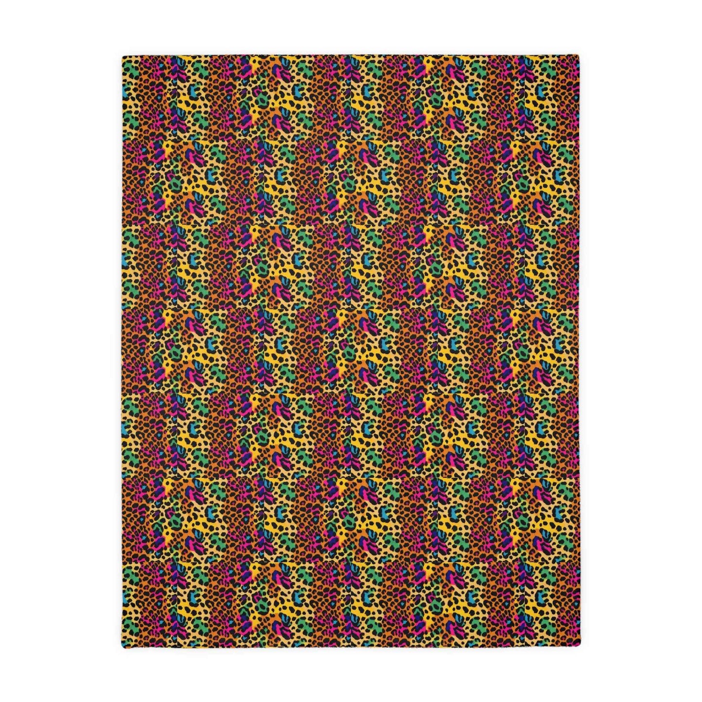 Vibrant laopard Print Velveteen Blanket – Cozy Two-Sided Microfiber Throw - Hello Kittyy Blanket Store