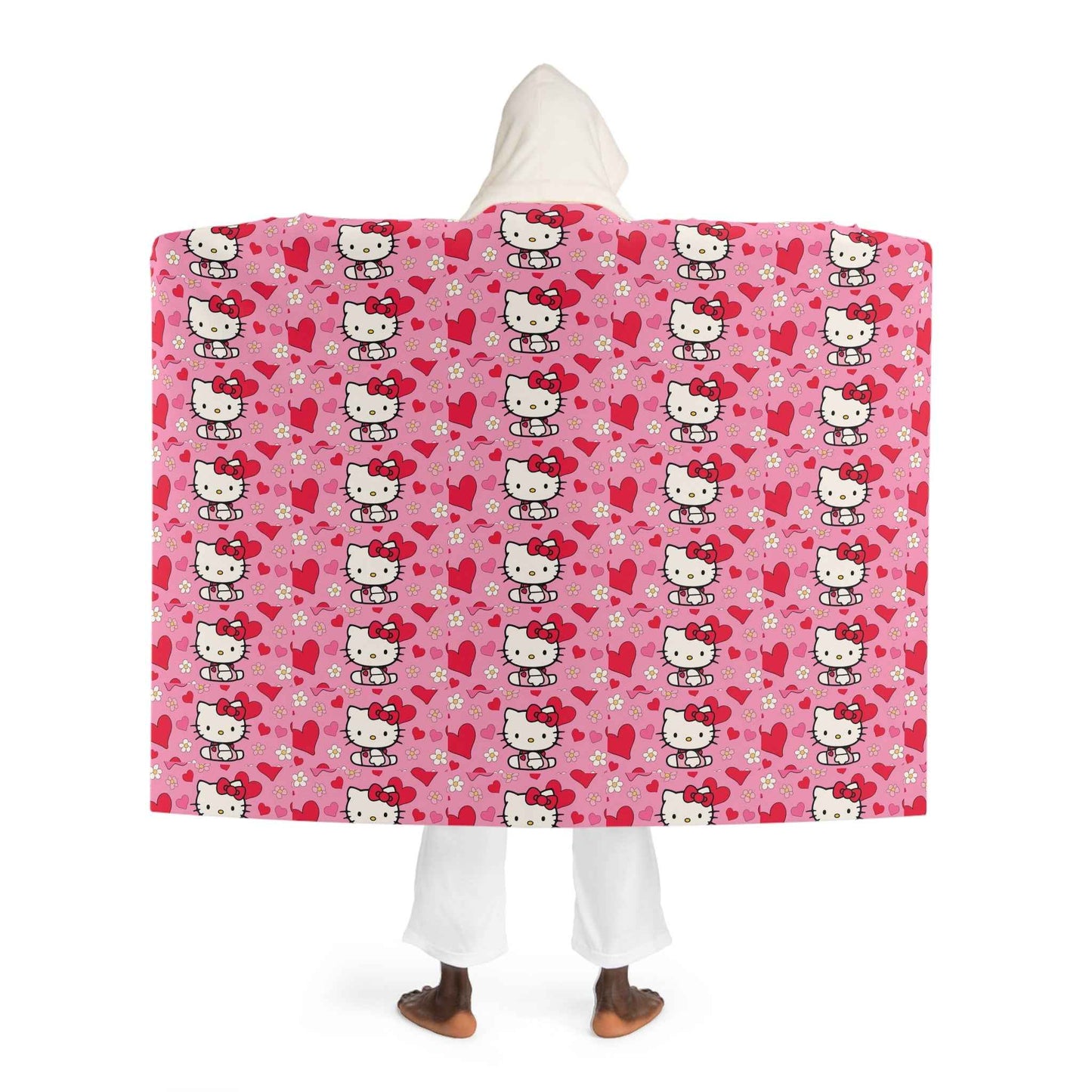 Hooded Sherpa Fleece Blanket - Hello Kitty Valentines Day Theme - Hello Kittyy Blanket Store