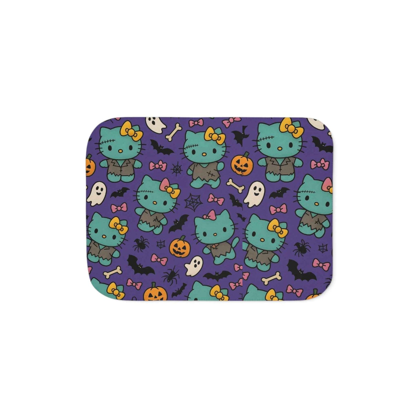 Sherpa Blanket, Frankenstein Halloween blanket purple - Hello Kittyy Blanket Store