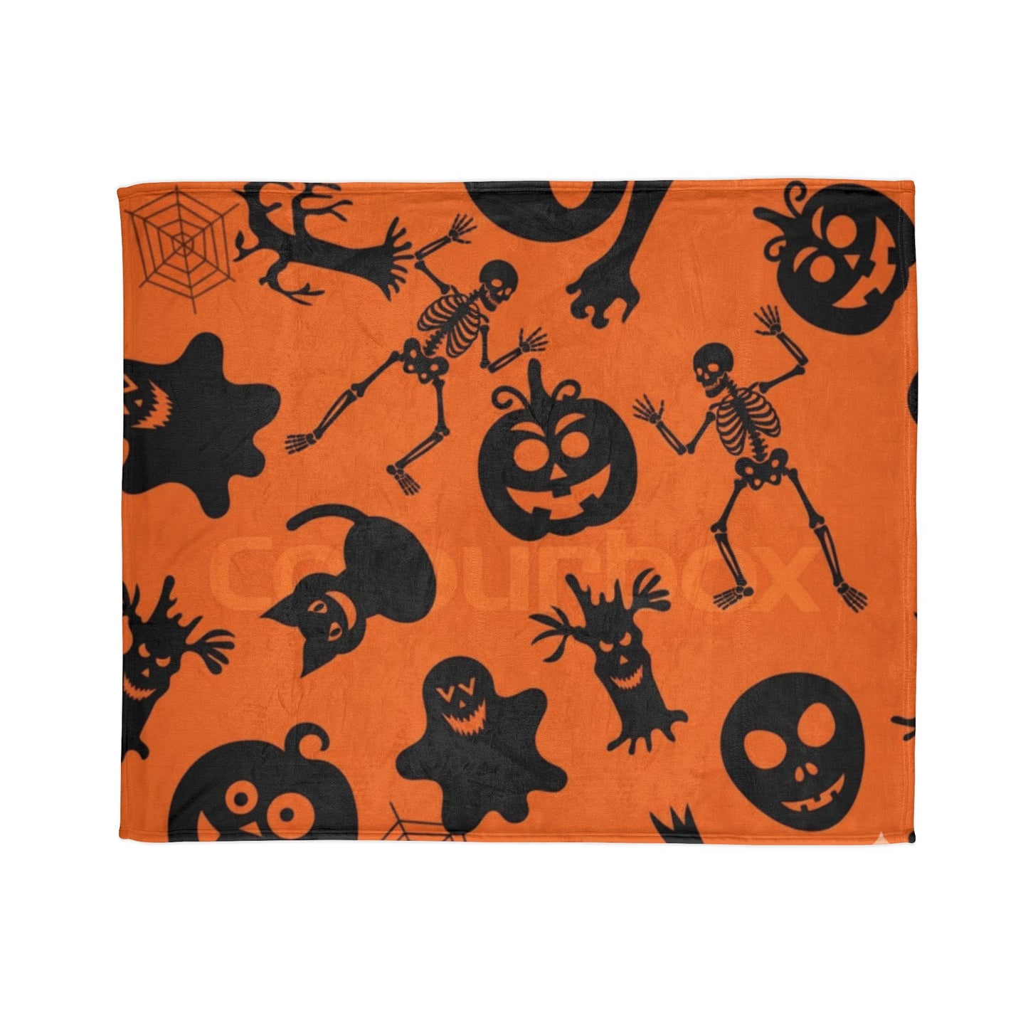 Halloween-Themed Soft Polyester Blanket, Cozy Blanket, Spooky skeleton Decor, Halloween Gift, Warm Throw Blanket, Festive Blanket