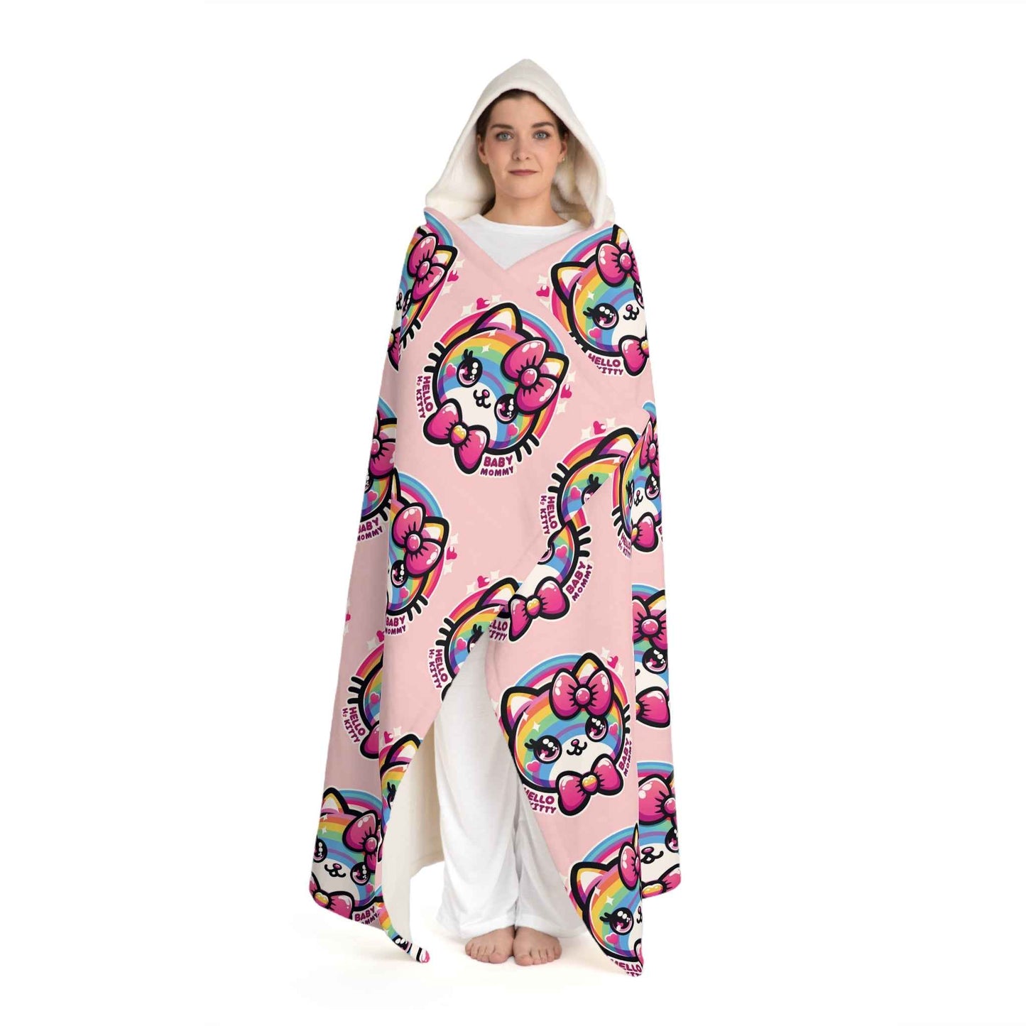 Hooded Sherpa Fleece Blanket - Hello Kittyy Blanket Store