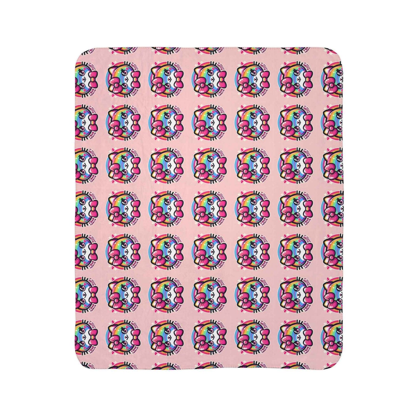 Sherpa Blanket - Hello Kitty Pink Design - Hello Kittyy Blanket Store