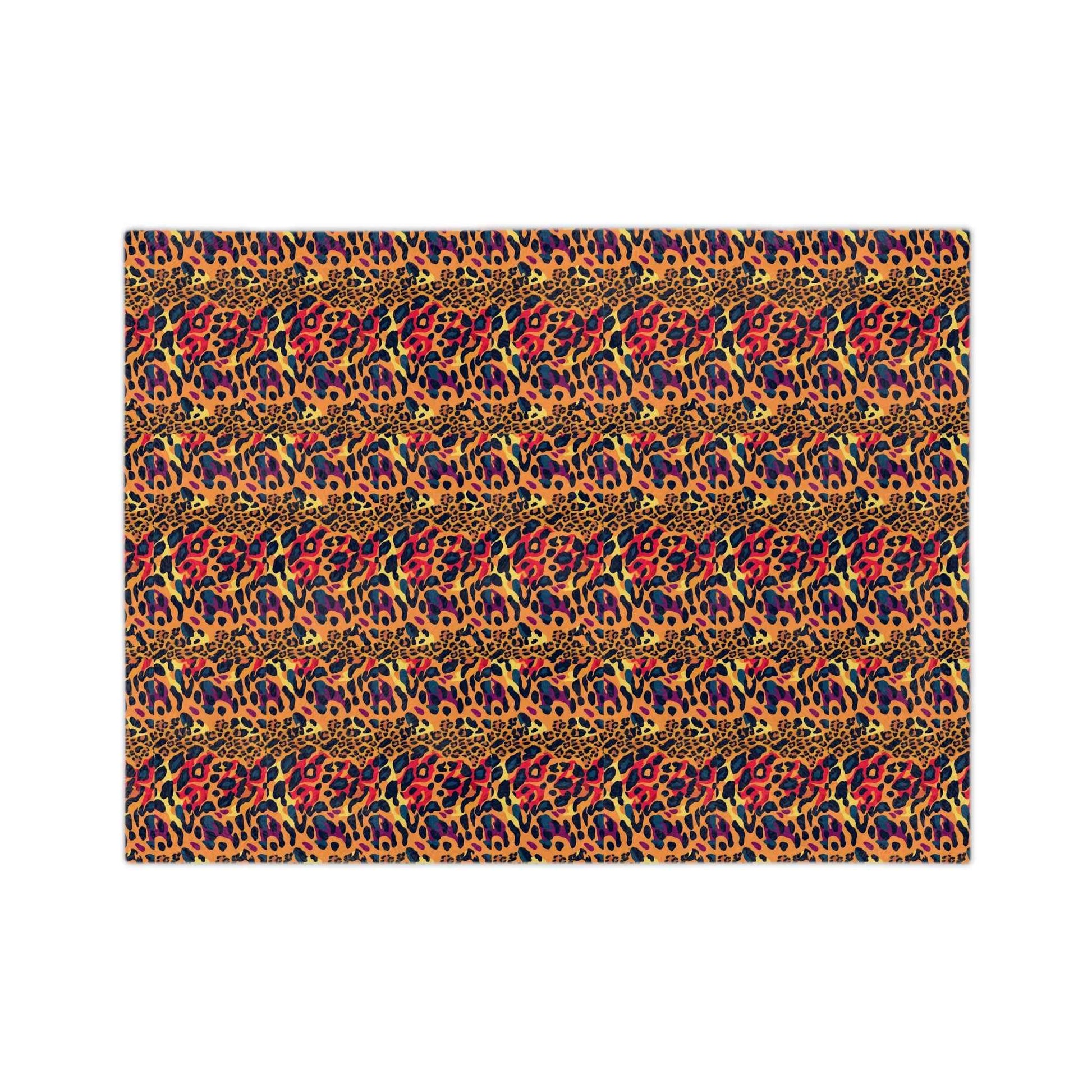Vibrant Leopard Print Velveteen Microfiber Blanket - Soft & Cozy Decor for Home
