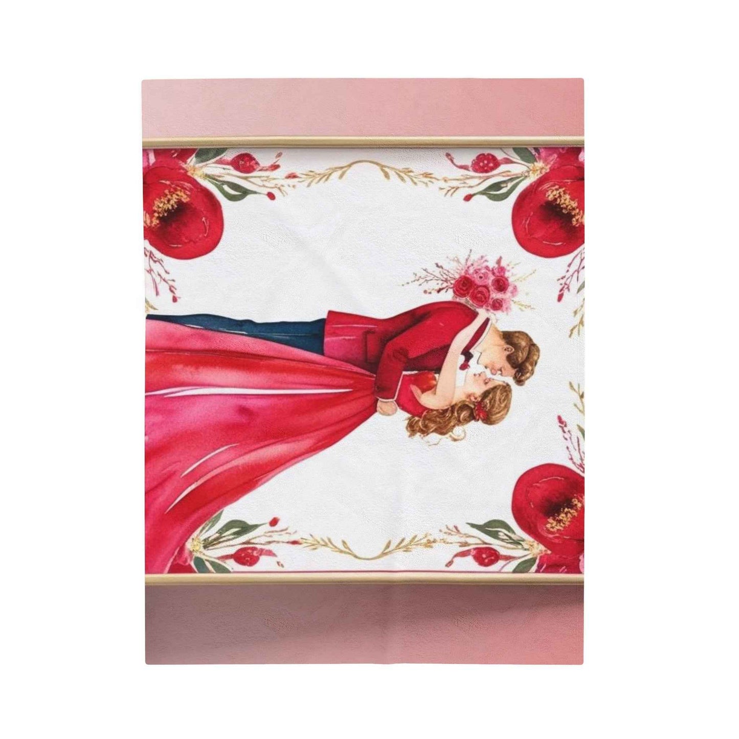 Romantic Velveteen Plush Blanket for valentines day with Floral Design - Perfect for Weddings and Celebrations - Hello Kittyy Blanket Store