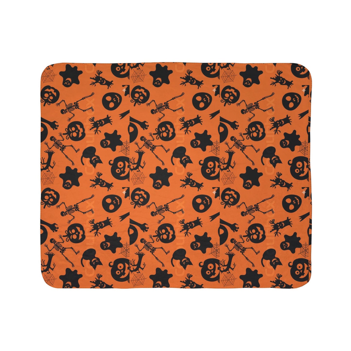 Halloween Fleece Sherpa Blanket, Cozy Fall Decor, Spooky Season Gift, Trick or Treat Blanket, Halloween Party Essential