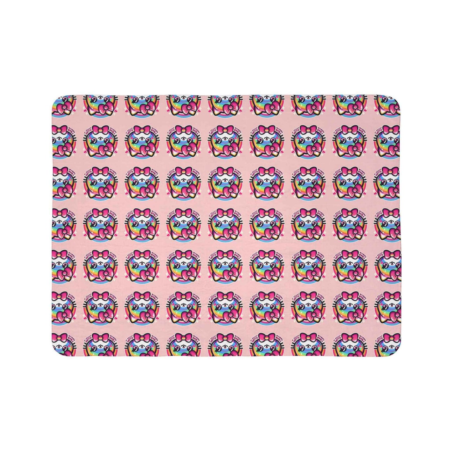 Sherpa Blanket - Hello Kitty Pink Design - Hello Kittyy Blanket Store