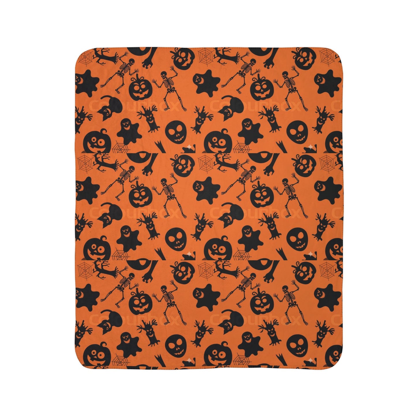 Halloween Fleece Sherpa Blanket, Cozy Fall Decor, Spooky Season Gift, Trick or Treat Blanket, Halloween Party Essential