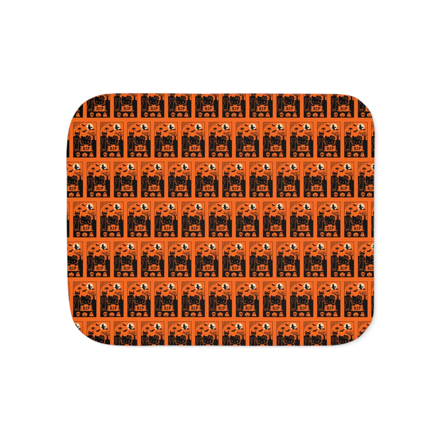 Sherpa Blanket - Black Hello Kitty Orange Blanket