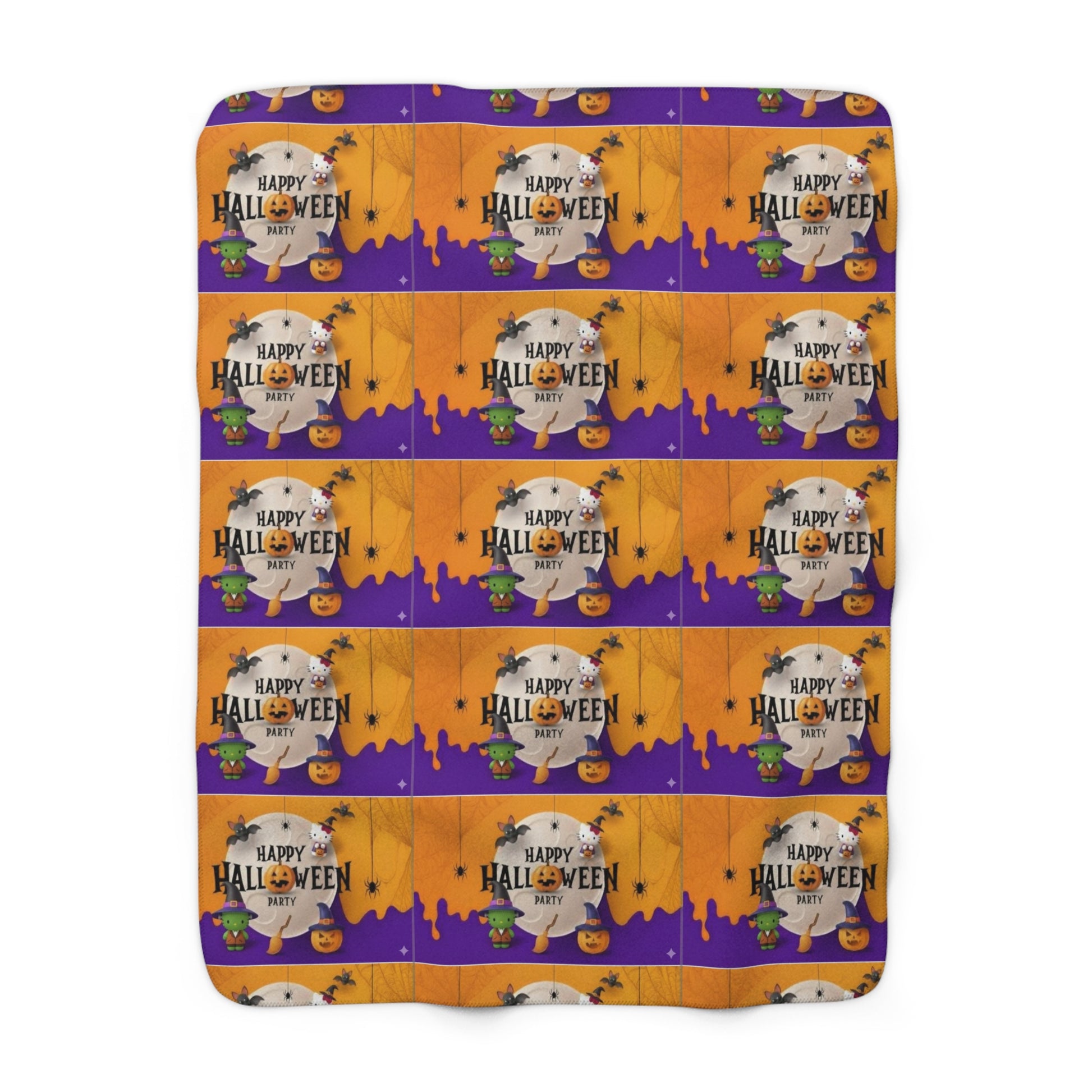Halloween Frankenstein hello kitty Sherpa Fleece Blanket, Cozy Throw for Fall, Warm Plush Blanket, Perfect Gift for Halloween Lovers, Spooky Home Decor