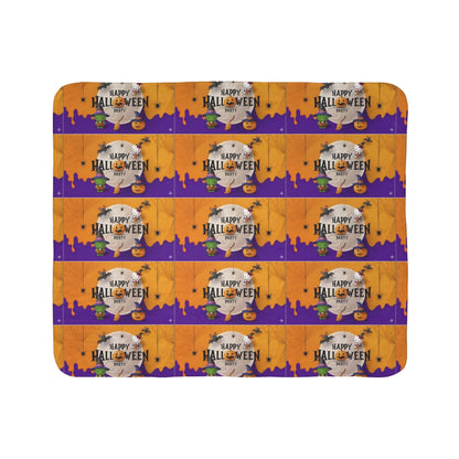 Fleece Sherpa Blanket - Frankenstein Hello Kitty - Happy Halloween Party