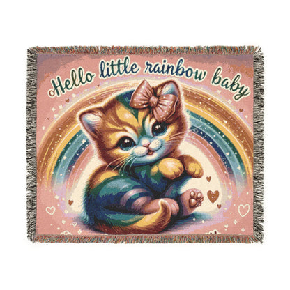 Woven Blanket - Wildly Woven Blanket Pink Kitty