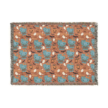 Woven Blanket - Pink Frankenstein Halloween Lovers Trending Design