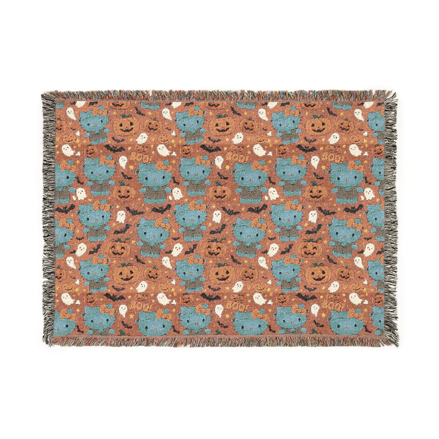 Woven Blanket - Pink Frankenstein Halloween Lovers Trending Design - Hello Kittyy Blanket Store