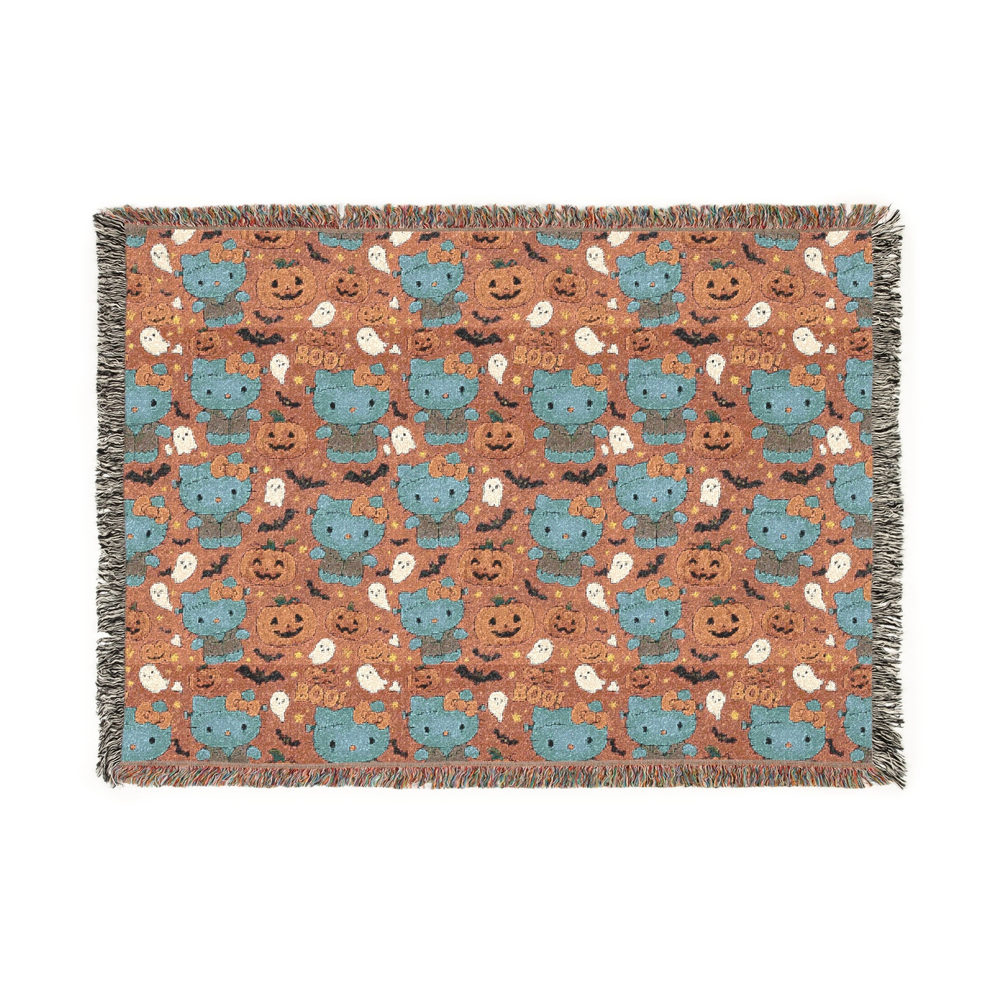 Woven Blanket - Pink Frankenstein Halloween Lovers Trending Design - Hello Kittyy Blanket Store
