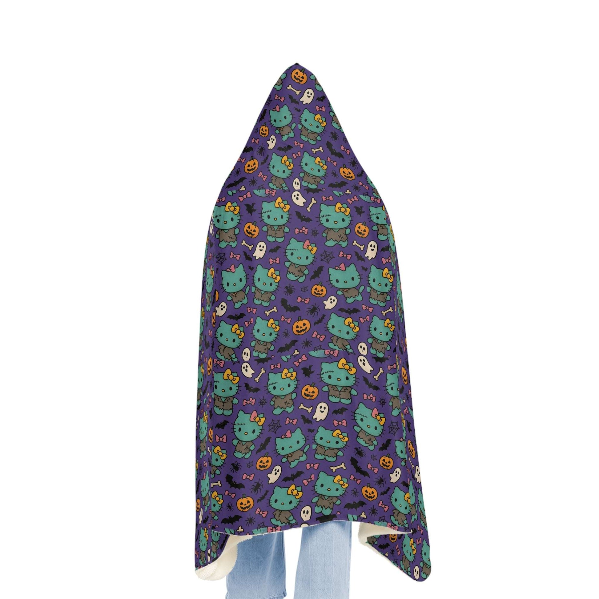 Wearable Snuggle Blanket - Frankenstein Design - Purple with Pink Bows - Halloween
