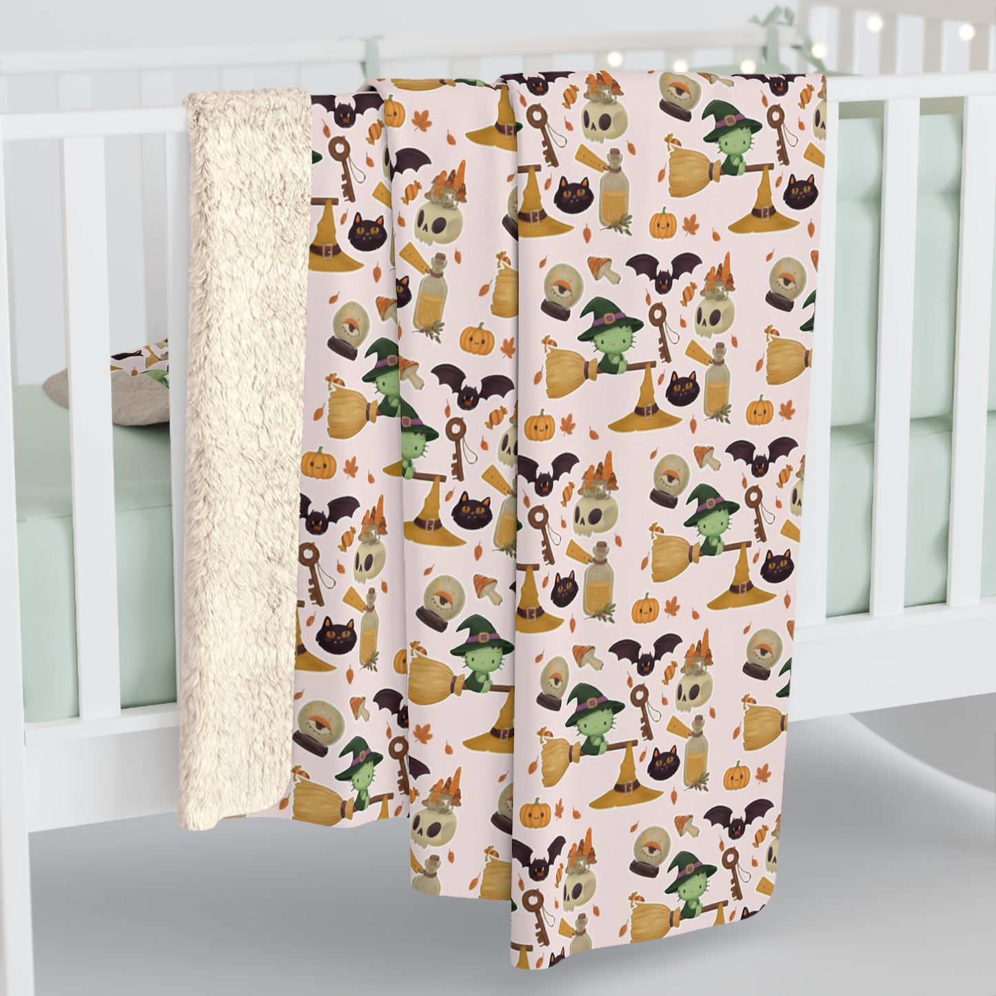 Sherpa Blanket Frankenstein Hello Kitty Pink Design