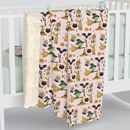 Sherpa Blanket Frankenstein Hello Kitty Pink Design