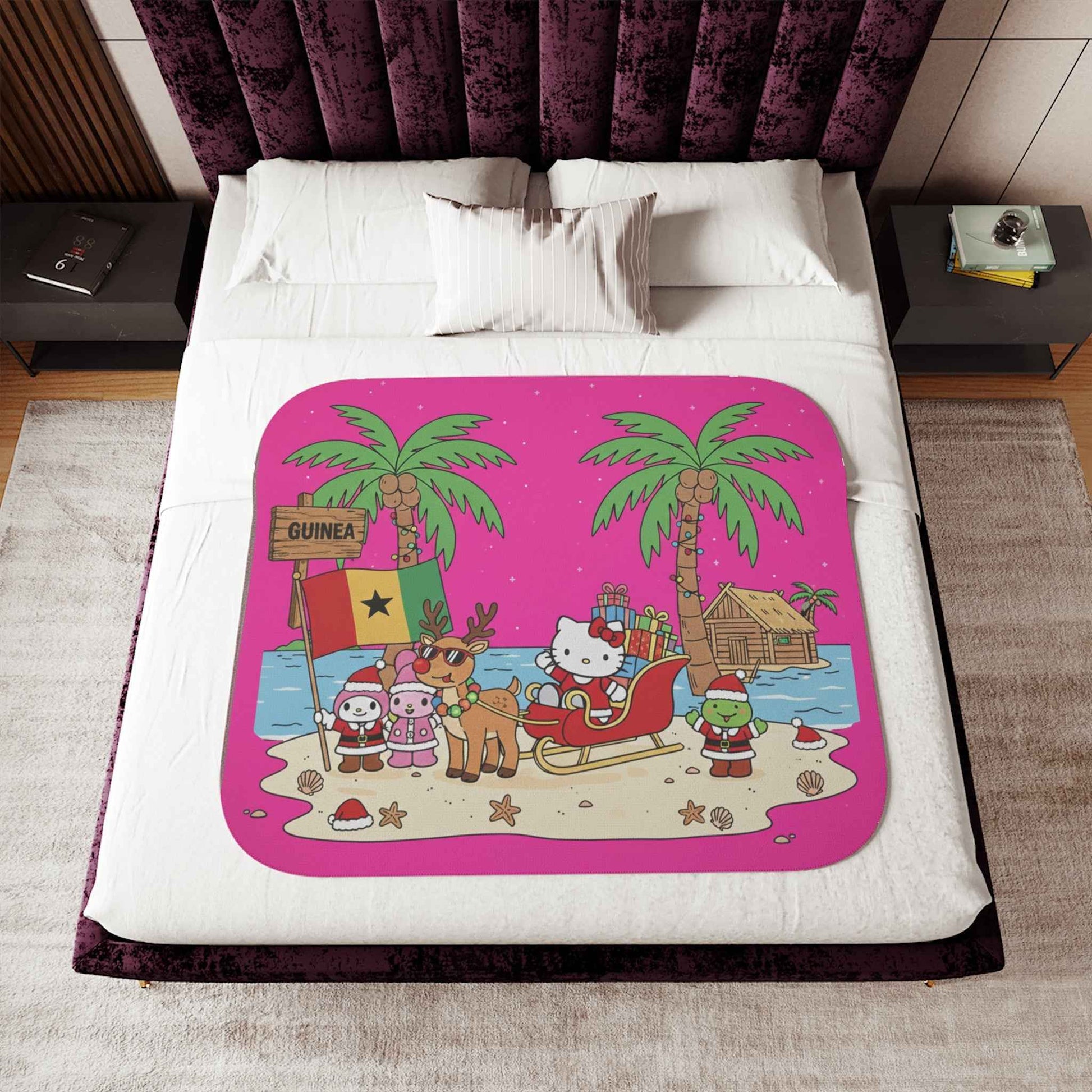 Hello Kitty Christmas Sherpa Blanket Guinea