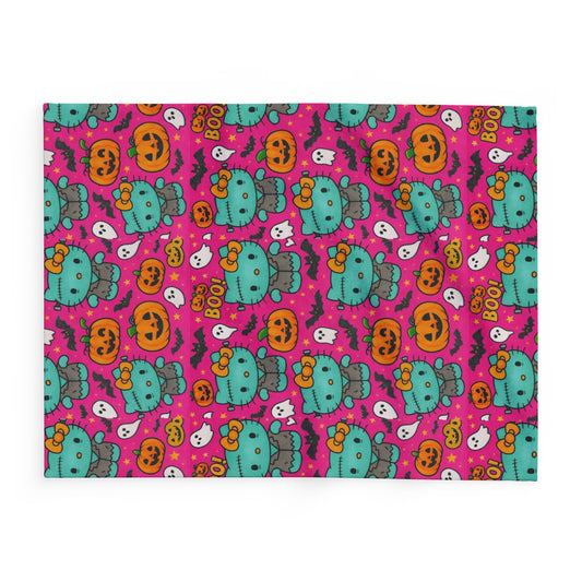 Arctic Blanket - Frankenstein Hello Kitty Halloween Pink