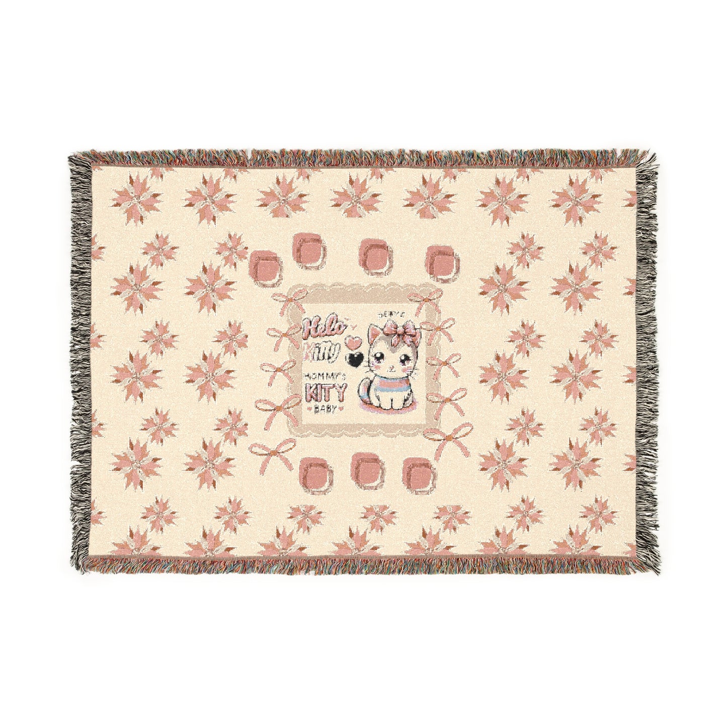 Woven Blanket Hello Kittyy Design