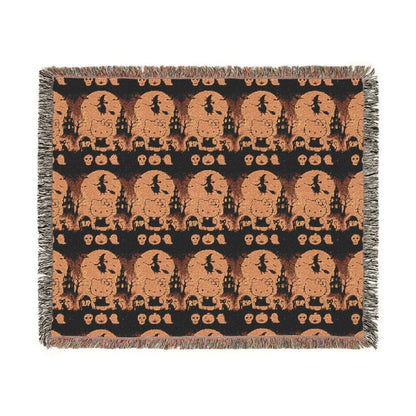 Halloween Woven Blanket - Hello Kitty Orange Blanket for Fans
